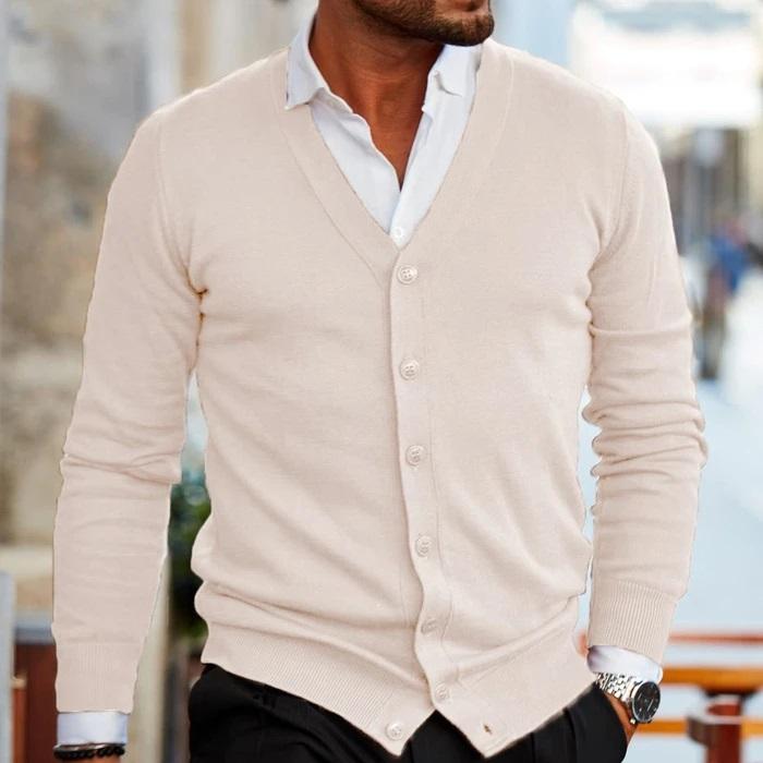 Sleeveless Button Knit Vest for Men