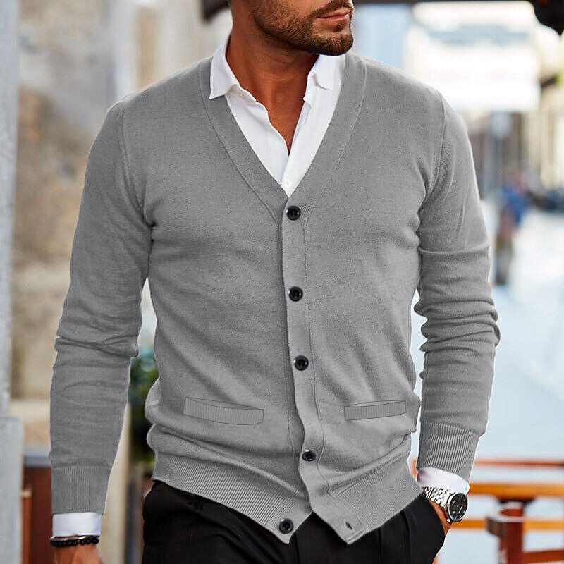 Sleeveless Button Knit Vest for Men