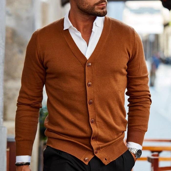 Sleeveless Button Knit Vest for Men