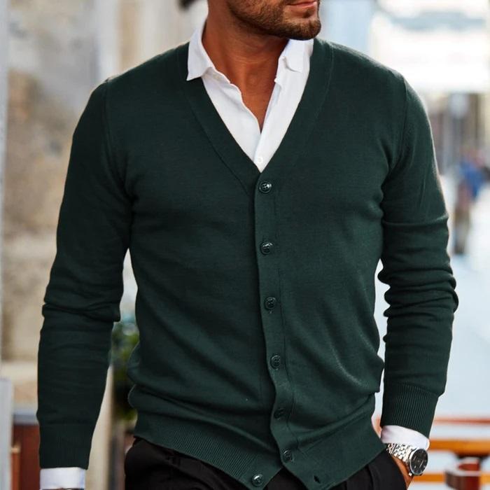 Sleeveless Button Knit Vest for Men