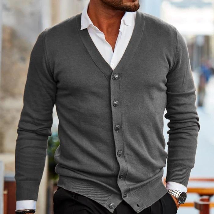 Sleeveless Button Knit Vest for Men