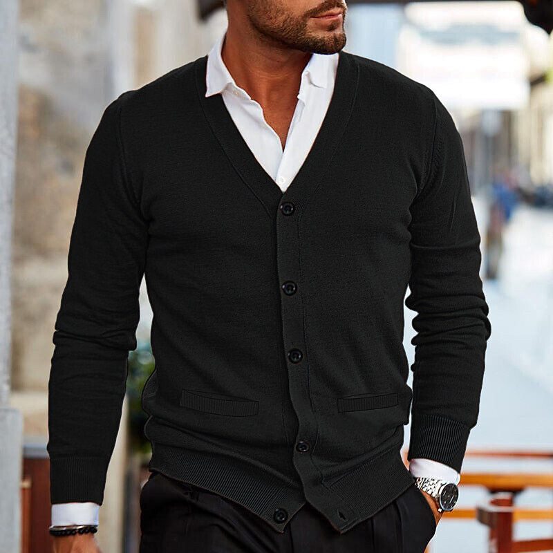 Sleeveless Button Knit Vest for Men