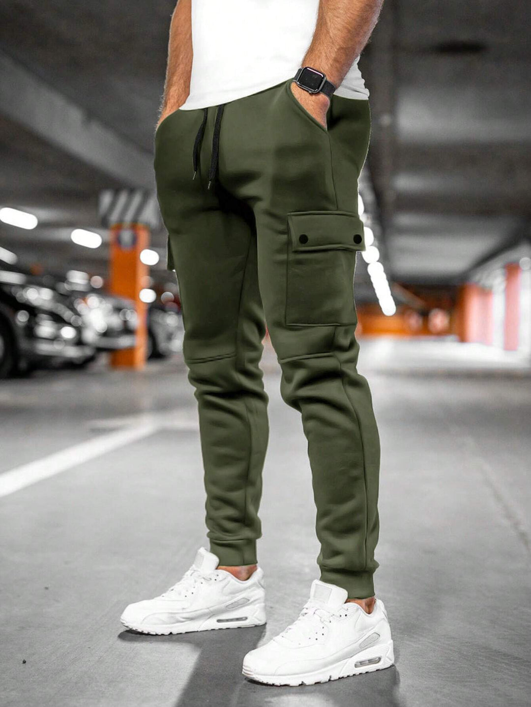 Drawstring Cargo Jogger Trousers for Men