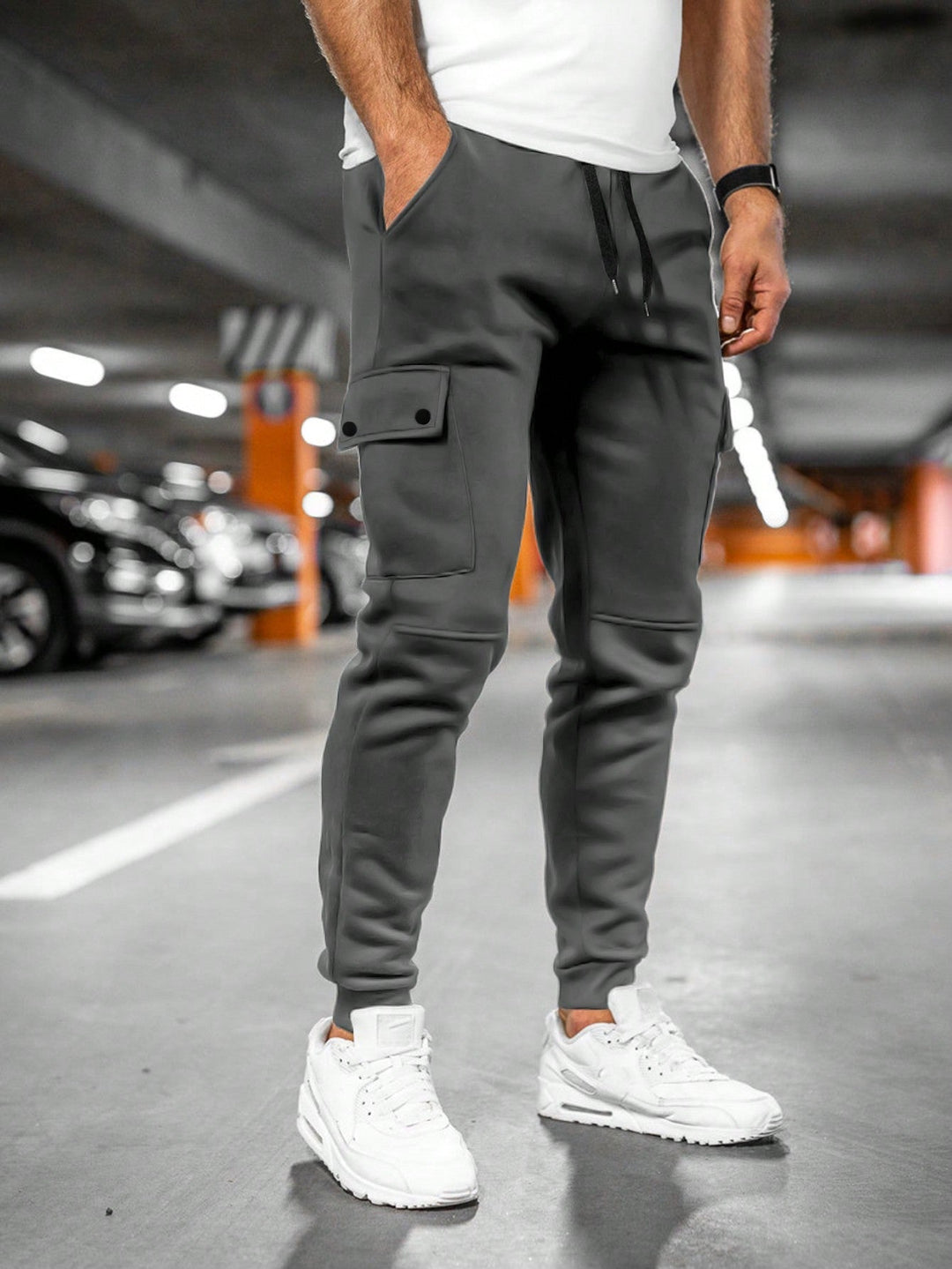 Drawstring Cargo Jogger Trousers for Men