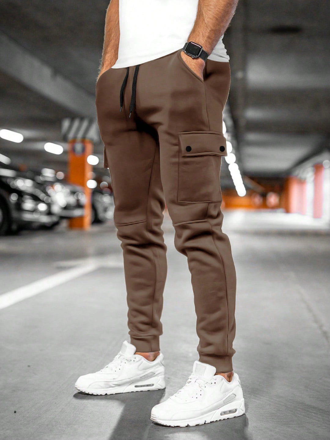 Drawstring Cargo Jogger Trousers for Men