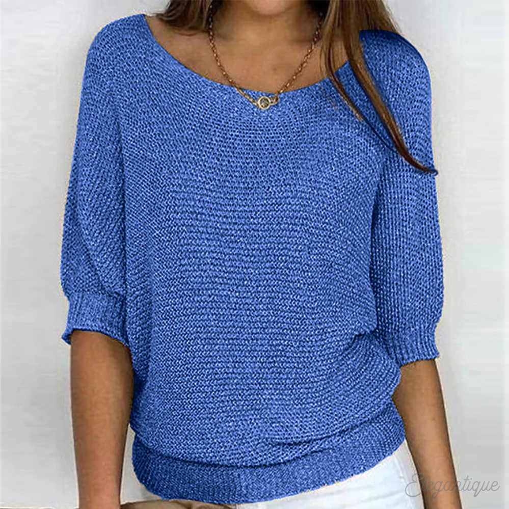 Crew Neck Pullover Sweater for Women