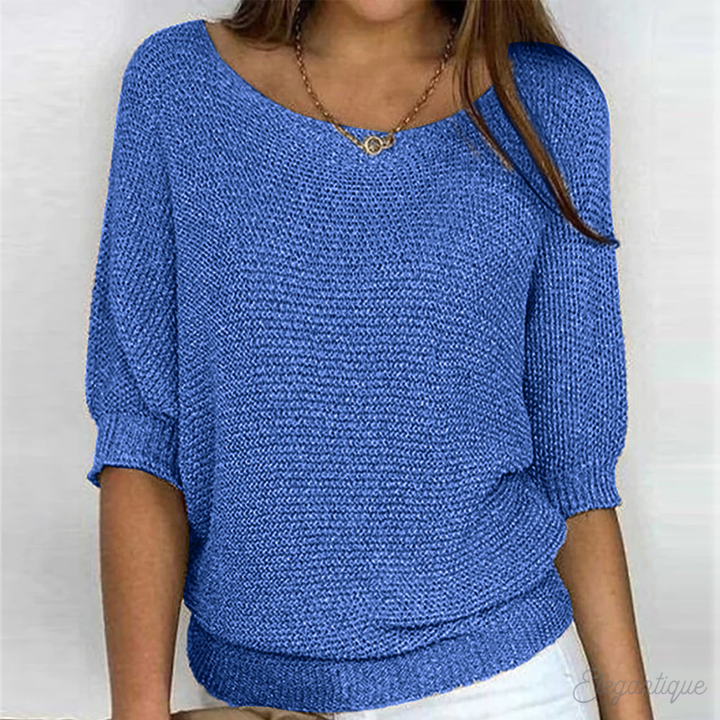 Crew Neck Pullover Sweater for Women