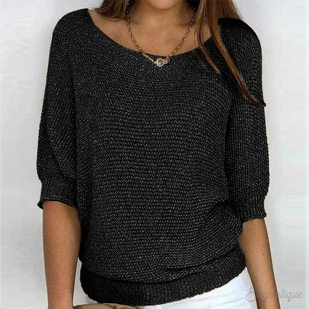 Crew Neck Pullover Sweater for Women