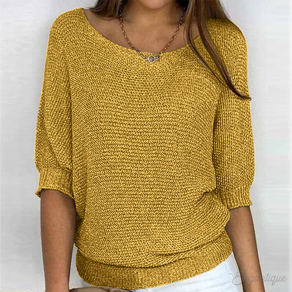 Crew Neck Pullover Sweater for Women