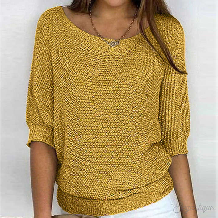 Crew Neck Pullover Sweater for Women