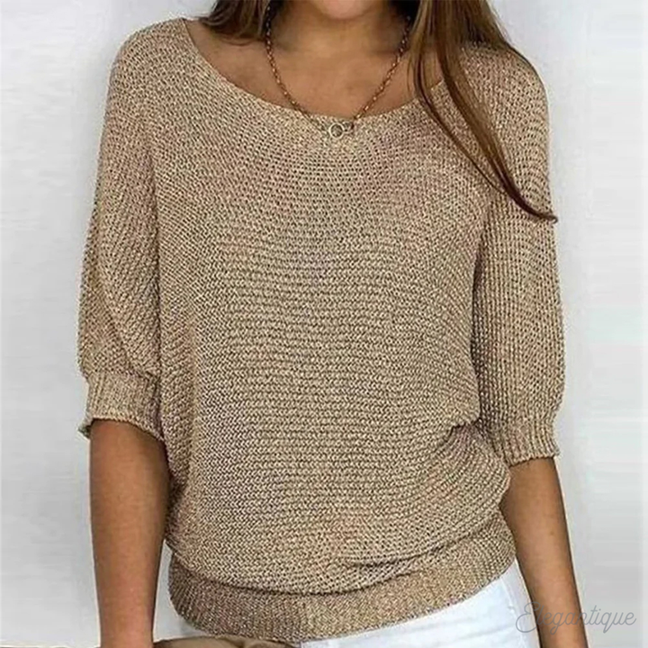Crew Neck Pullover Sweater for Women