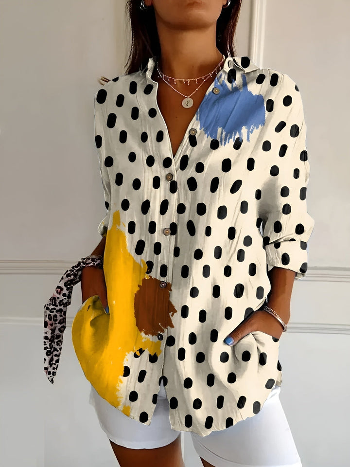 Floral Print Button Up Shirt for Women