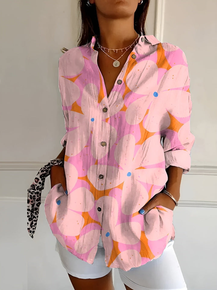 Floral Print Button Up Shirt for Women