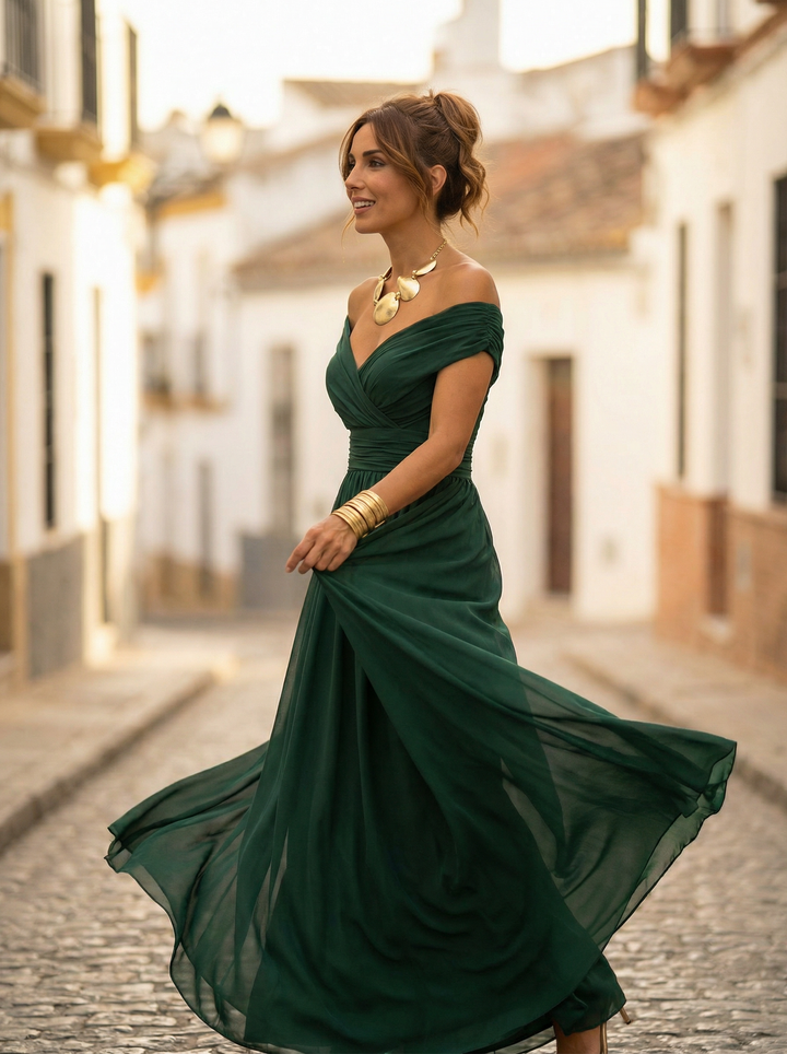 Off-Shoulder Maxi Dress for Women