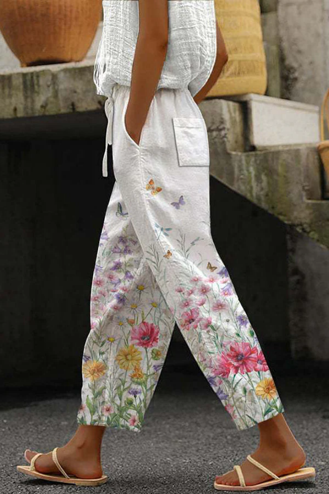 Drawstring Waist Wide Leg Pants for Women