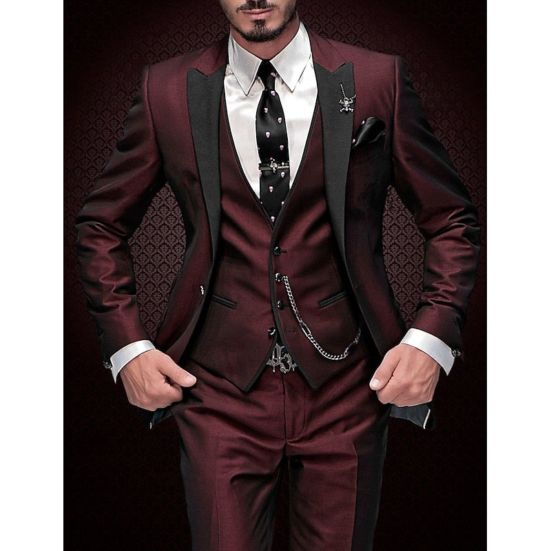 3-Piece Blazer Waistcoat and Trouser Suit for Men